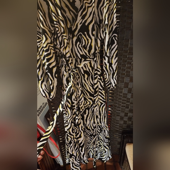 Macy's Bar III Zebra Print Maxi Wrap Dress - Picture 5 of 6